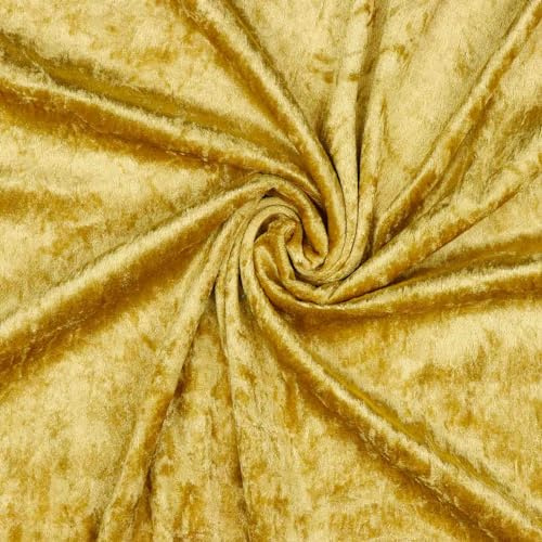 VmG-Store Tissu en velours panne 2m x 145cm pour la couture PAS de vente au mètre velours stretch brillant pour rideaux stores scène costume robe vêtements nappe tissu décoratif (011 doré)