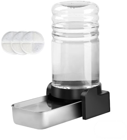 Marchul 5.7L vattendispenser för hundar och katter, automatisk hundvattendispenser med vattenskål i rostfritt stål och 3 filter, hundvattenflaska med stor kapacitet för medelstora och stora husdjur