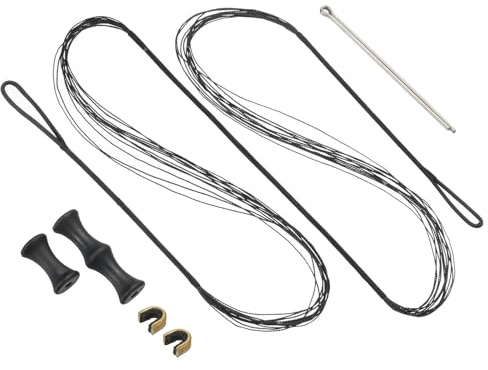 PATIKIL 53 Inch Bow String Replacement, Archery Bowstrings Accessories 12 Strands Bowstring with Finger Guard & 2 Brass Nock Points for Traditional Recurve Longbow, Black
