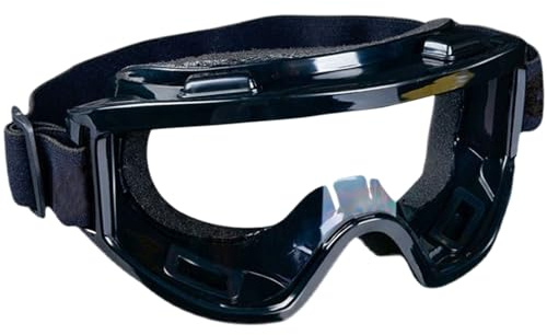 Occhiali di sicurezza, occhiali protettivi, materiale PP resistente alle sostanze, maggiore durata, compatibilità sopra gli occhiali, ideale per uomini di lavoro, edilizia, 109 g, nero