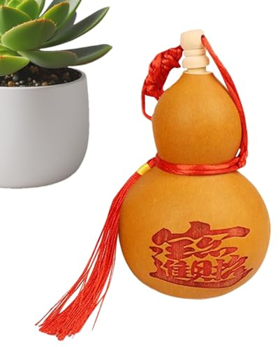 Bottiglia, zucca essiccata artigianale, ornamento decorativo di calabash con finitura naturale, insoliti forniture artigianali da collezione per la decorazione della casa, scaffali, vetrine
