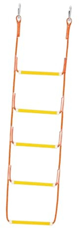 perfk Scala di Corda Marina, scaletta di imbarco Portatile e Leggera, gradini Antiscivolo per Canoa, Barca a Vela, Yacht, Kayak, gommone, 5 Gradini 135x35cm