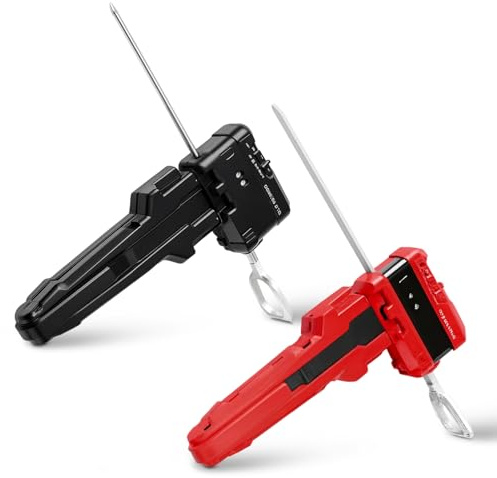 JNGTKL Launcher, 20cm x 25.5cm, 2 Pack X Winder Launchers with Grip for Easy Control, Battling Gyro Accessories for Kids and Competitive Players, Black and Red