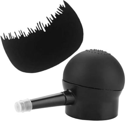 CALLARON Hair Fiber Spray Applicator and Hairline Shaping Comb Set 2pcs Black Enhancement Spray Bottle with Applicator for Thinning Hair for Barber and