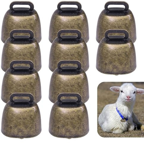 Ensemble de 10 cloches artisanales pour vaches, mini cloches, petites cloches vintage en fer, cloches en métal pour chèvres, cloches pour animaux bovins, vaches, chevaux et moutons