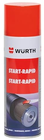 Wurth Spray Ayuda de Arranque Motor – Start Rapid Arranque en Frío Gasolina y Diesel – Motor Coche, Motocicleta, Segadora, Generador – 300 ml