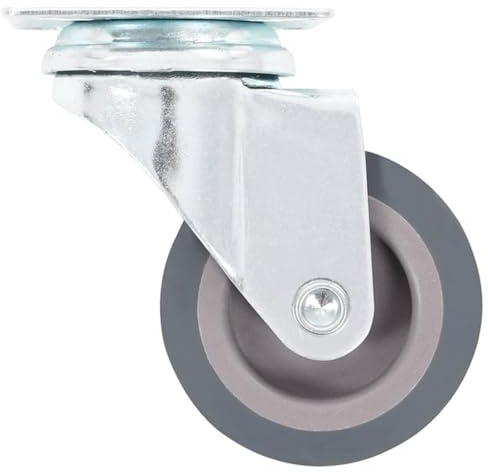 Augerlite 8 st. styrhjul 50 mm av TPR-gummi och galvaniserat järn, 35 kg lastkapacitet per rulle, för verkstad, lager, transportvagn och industri, ljudlös och skonsam mot golvet