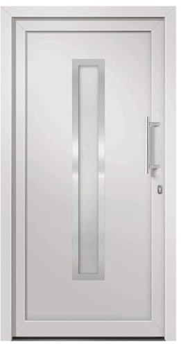 vidaXL Porta di Ingresso con Accessori Sicurezza Eleganza Entrata Casa Edifici Soglia Alluminio Rinforzi e Anima in Acciaio Bianca 108x208 cm