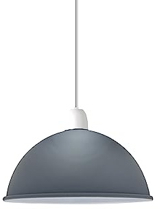 LEDSone Pendant Light Fixture Vintage Style Industrial Metal Ceiling Pendant Shade Lightning E27 for Kitchen Bar Hotel and Dining Rooms (Dome - Grey)
