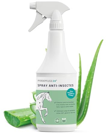 PFERDEPFLEGE24 Spray Anti Mouche Cheval DEET 1000ml - Protection immédiate et efficacité Durable – Spray Anti-Insectes concentré et Efficace pour Chevaux Contre Mouches, taons, moustiques & tiques