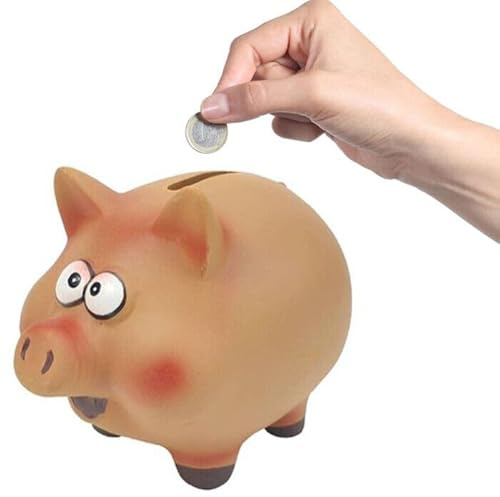Salvadanaio Simpatico a Forma di Porcellino per Bambini, Maialino in Ceramica Porta Monete Soldi, Decorazione Salvadanaio a Forma di Maiale, 10x12.5 cm, Piggy Bank Rosa