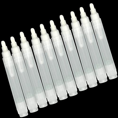 RUNRAYAY 10 Pezzi Pennarelli Vuoti Ricaricabili da 6,5 ​​mm, Pennarelli Vuoti Ricaricabili per Pareti Pittura Artistica Artigianato, Tubo Penna Trasparente a Testa Rotonda per Legno di Roccia Ceramica