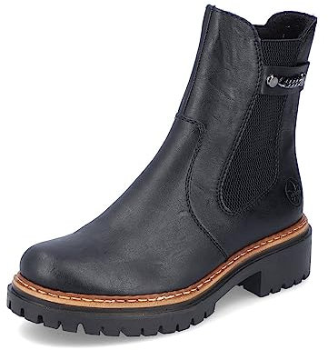 Rieker Damen Chelsea Boots 72690, Frauen Stiefeletten,Schlupfstiefel,Stiefel,Bootee,Booties,halbstiefel,Kurzstiefel,schwarz (00),41 EU / 7.5 UK
