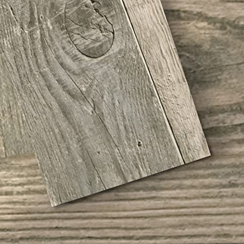 Art3d PVC-Bodenbelag Selbstklebende Bodenfliese Fliesen DIY Vinyl Holzdielen Wasserdichter Dielenboden Holzoptik Gewaschen Starre Oberfläche Harter Kern 36 Stück Gealtertes Holz 5 m²