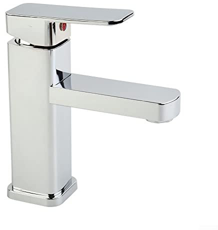 Robinet mitigeur de lavabo avec bonde pop-up avec trop-plein carré, robinet mitigeur monobloc pour salle de bain