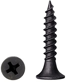 #6 x 3/4'' Black Self-Tapping Screws, Phillips Flat Head Short Head Screws, Countersunk Head Cabinet Screws, Phillips Wood Screws for Various Woodworking Repairs and DIY Projects (100 pcs)