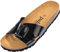 Palado Pantoletten Damen Tinos - bequeme Sandalen Made in Spain - elegante Hausschuhe mit Kork-Fußbett - modische Sommerschuhe Schwarz Lack/Schwarz UK7 - EU40