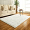 Achiiso Anti-Rutsch Hochflorteppich,Waschbarer Teppich Wohnzimmer Weich für Schlafzimmer,Kinderzimmer,Lounge (Creme, 140 * 200 cm)