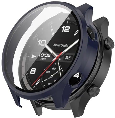 Tyogeephy Fodral för Oneplus klocka 2R skärmskydd, smartwatch fodral skinnpund, repfri plätering PC klocka fodral stötfångare skal för Oneplus klocka 2R klocktillbehör