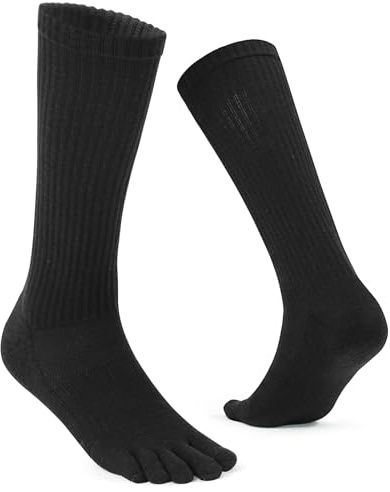 likloks Chaussettes à Orteils pour Hommes et Femmes - Chaussettes de Course et de Randonnée Athlétiques à Cinq Doigts avec Rembourrage et Soutien de la Voûte Plantaire, Taille M (1 Paire)