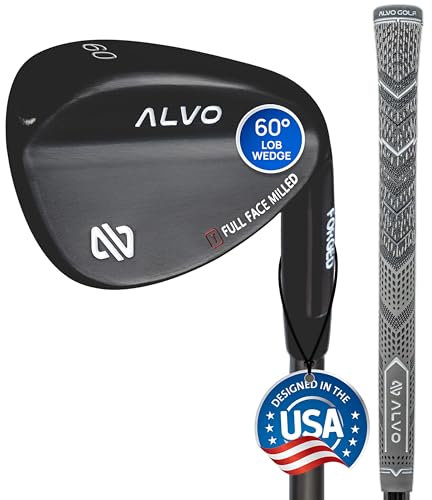 ALVO GOLF Stealth Black - Individual Wedges Golf Wedges 60 Degree - Wedge Mens Golf - Gap Wedge, Sand Wedge, lob Wedge Golf Club for Men - Premium Grip, Pitching Wedge for Men Right Hand