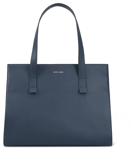 Lloyd Baker London – LALITAH Leather Tote Bag: Women's Timeless Modern Design in 100% Genuine Full Grain Leather with a Full Zip Closure- GIBRALTAR SEA (Dark Blue)