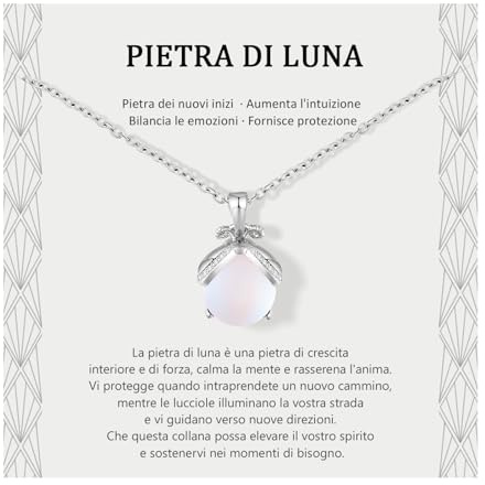 Lueaurra Regalo per Donna: Collana Pietra di Luna, Idee Originali per Ragazze, Natale e Compleanno