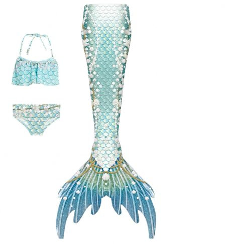 Generisch 3er-Packung Bikini mädchen, Fischschwanz Mädchen Bikini MäDchen 3–15 Jahre, Machen Sie SchöNe Fotos Von Ihren Kindern,7-150