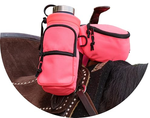 STARKENBURG COMPANY Horse Saddle Pommel Bag & Bottle Holder Set, Saddle Drink Holder, Horse Tack, Horse Gifts, Horse Stuff, Equestrian Gifts, Saddle Accessories