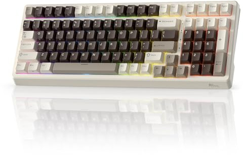 RK ROYAL KLUDGE F99 Kabellose mechanische Tastatur mit Nummernblock, Tri-Mode Hot-Swap-fähige Gaming-Tastatur mit 95%100Tasten, BT/2,4 G/USB-C, Pro-Software, 5000 mAh Akku, benutzerdefinierte Schalter