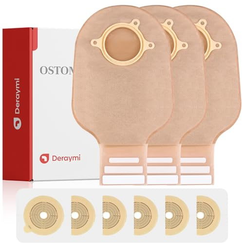 22 pièces sacs de colostomie, 2 pièces de poches de drainage, sac ostémy à deux pièces pour iléostomie et soins de stomie, ajustables de 15 à 60 mm (16 x sacs + 6 x barrières) (22)
