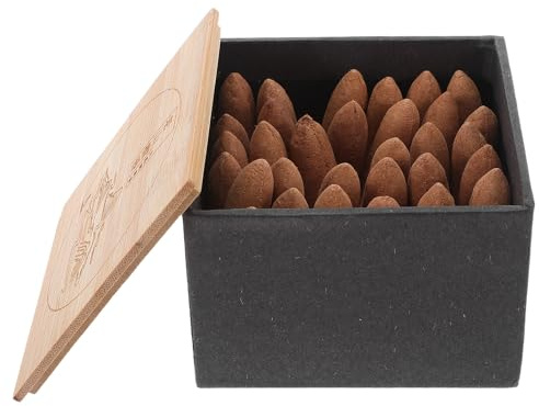 Veemoon Conos de Incienso de Sándalo Natural Reflujo Extendidos para Larga Duración Granos Aromáticos Auténticos Ideales para Meditación Yoga Oficina y Aromaterapia en el Hogar