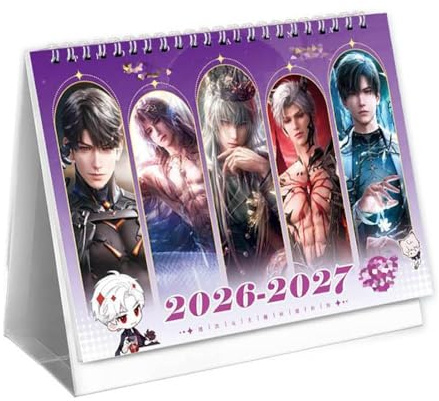 Diario LoveDeepspaces 2026 2027, Calendario Desktop Flip Gennaio 2026 - Dicembre 2027, Anime Poster Calendario Biennale Da Tavolo