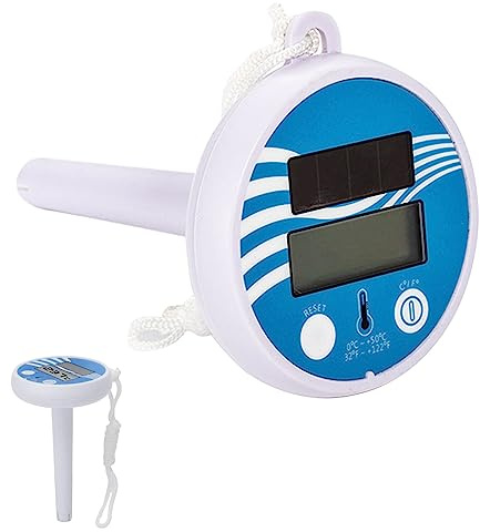 Xweptuy Pooltermometer digital soldriven temperaturmätare med snöre för simbassäng spa badkar damm