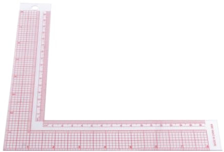 OHPHCALL Regla de Costura en Forma de L de Plástico Rojo, Flexible y Precisa, Escala Clara para Diseño de Ropa y Corte Profesional