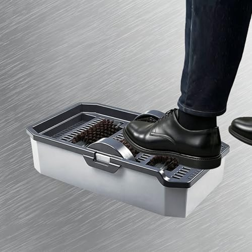 Máquina de limpieza de suela de zapatos, raspador de botas con 3 cepillos, almohadilla absorbente, salida de aguas residuales, alfombrilla antideslizante, sin electricidad, para barro y suciedad