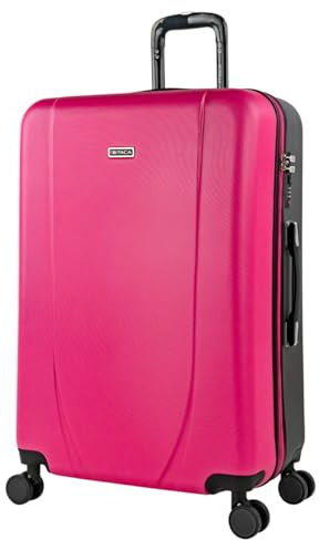 ITACA - Maletas Grandes De Viaje Rígidas Ligeras con 4 Doble Rueda 360° Maleta Grande 23 Kilos Alta Resistencia Maleta XL Duradera, Fucsia-Antracita