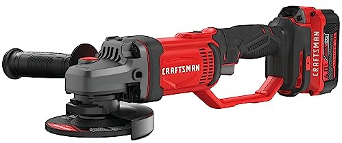 CRAFTSMAN V20 Cordless Angle Grinder Tool Kit, 4-1/2 inch, Battery and Charger Included (CMCG400M1)