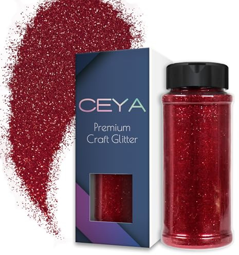 Ceya 0,2 mm ultrafint glitterpulver för slime, epoxiharts, muggar, smycken, nagelkonst, festival, smink, scrapbooking, målning, bröllopskort, 100 g