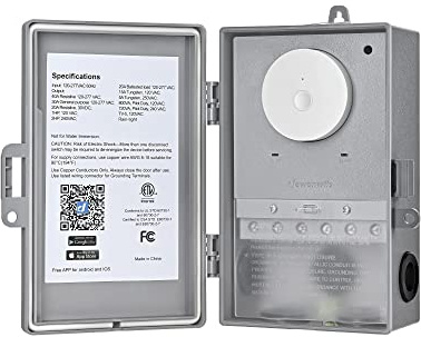 DEWENWILS WiFi Pool Pump Timer, Heavy Duty 40A 120-277 VAC 2HP Wireless Controller Timer for Pool, Water Heater, Works with Alexa, Google Assistant, Smart Life, ETL Listed