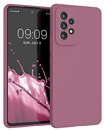 kwmobile Hülle kompatibel mit Samsung Galaxy A53 5G Hülle - Silikon Handy Case - Handyhülle weiche Oberfläche - kabelloses Laden - Dark Rose
