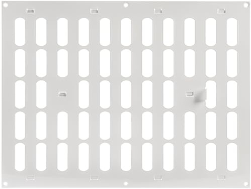 Repa Market Griglia di ventilazione regolabile per interni ed esterni, 400 x 300 mm, bianca, griglia metallica per riscaldamento, raffreddamento, ventilazione per casa, capannone, registro interno