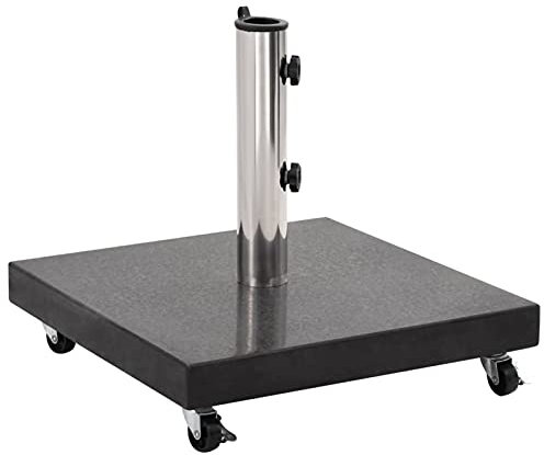 Tidyard Sonnenschirmständer Sonnenschirmfuß Witterungsbeständig Schirmständer Schirmhalter Sonnenschirm Ständer Fuß Granit 30 kg Quadrat Schwarz