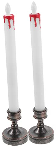 2 Pièces Bougie électronique LED Candles Cierge LED Gala Bougie effilée pièce maîtresse de Lampe à bougeoirs Coniques à Piles s réutilisables Plastique Hemobllo