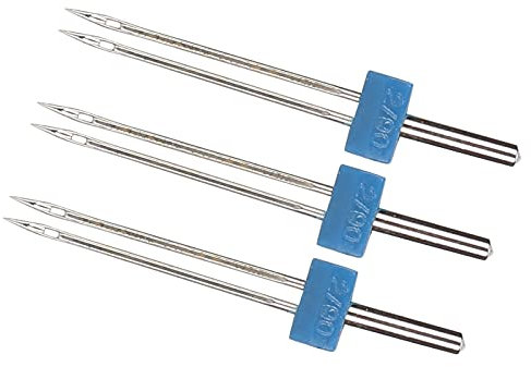 Double Needles Pins, Stainless Steel Threading and Hooking, Sewing Accessories for Most Sewing Machines (Double Machine Needle 2MM-3 Pieces/Bag)