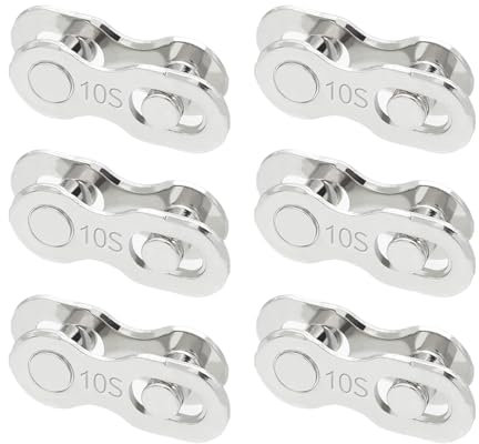 6 Pièces Link Manque Vélo 10 Vitesses Chaîne, Attache Rapide Chaîne, Manque Link pour Vélo 10 Vitesse Chaîne, Chaine Attache Rapide Réutilisable, VTT Fixation Rapide pour Maillons de Chaîne de Vélo