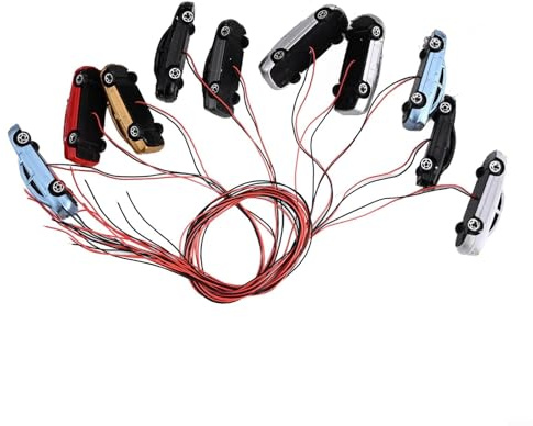 Emiif Lot de 10 véhicules miniatures lumineux à l'échelle HO pour voiture et train 1:87-1:100