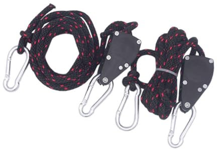 Milisten 2pièces Corde De Levage avec Crochet -lumières à Cliquet pour Suspension De Lampe De Culture Corde à Poulie Plastique