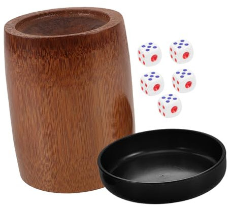 YARNOW Set De Dados De Copa De De Bambú Accesorio De Juego Vaso para Dados con Soporte Accesorios De Barra Favor De Fiesta Suministros para La Fiesta El Plastico