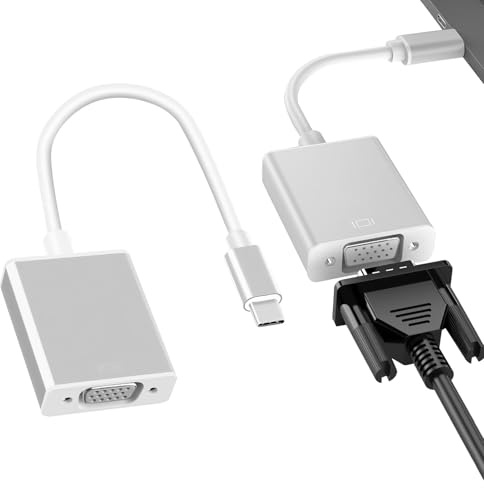 VGA To USB C, USB C To VGA, US B C To VG A Adapter, VG A To US B, U SBCTo V GA A dapter, U SB To V GA Adapter for MacBook Pro/Air/iPad/iMac/Dell/XPS/Surface Book 3/ HP X360, Projector